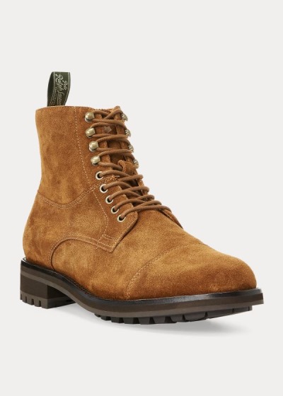 Botas Polo Ralph Lauren Hombre Marrom - Bryson Suede Cap-Toe - YIOLD4152